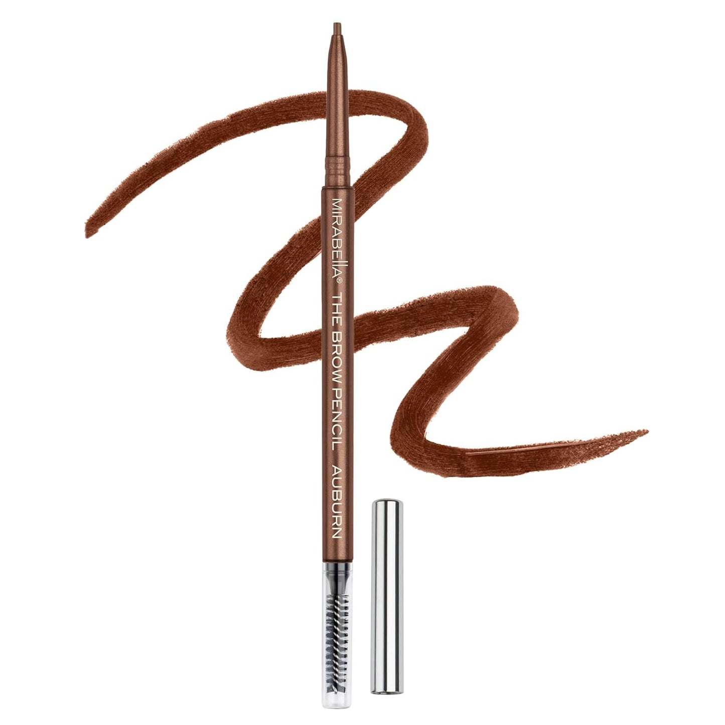Mirabella Ultra Fine Brow Pencil, Anti-Chip Waterproof Eyebrow Pencil - Smudgeproof, Blendable & Retractable Eyebrow Pencil to Define and Fill In Brows Naturally - Auburn