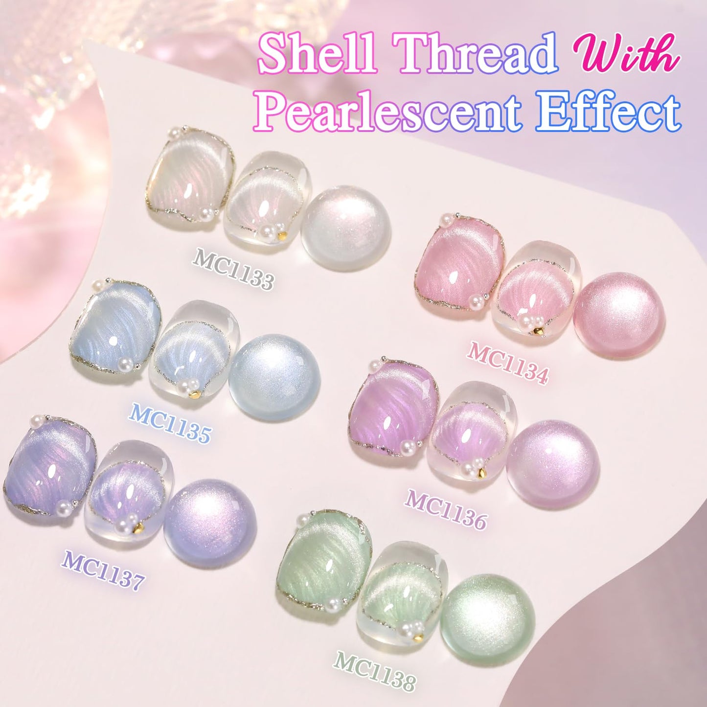 Double Rhythm 15ML Ice Glass Cat Eye Gel Polish with Magnet Holographic Glitter Shimmer Translucent Sheer Color Salon Soak Off Magnetic Nail at Home (Mermaid Blue-MC1135)