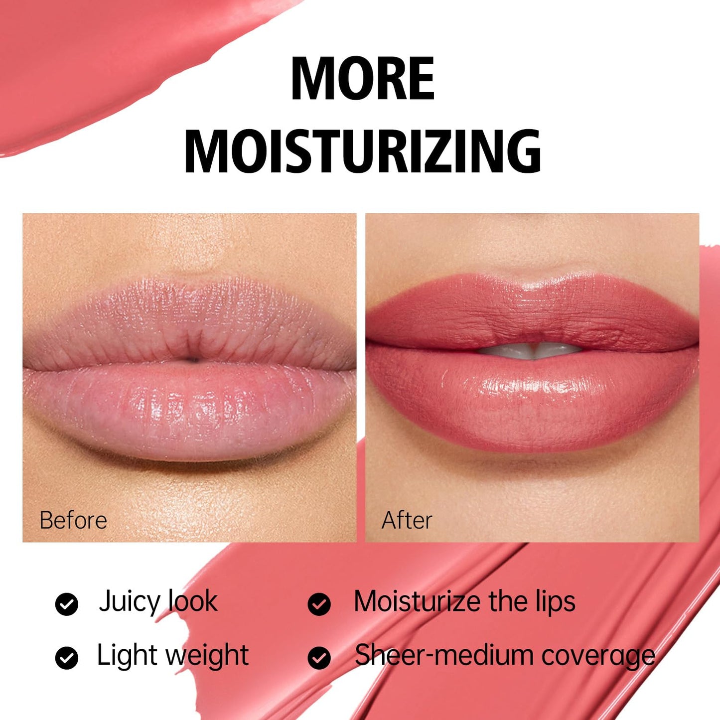 MAKI YIKA Moisture Nude Lipstick for Women Hydrated Tinted Lip Balm for Dry Cracked Lips Weightless Glossy Lip Color Juicy Finish,MA064 Fair Nude