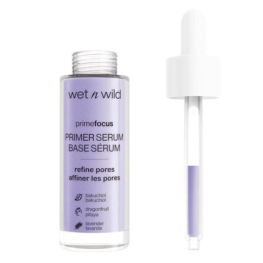 wet n wild Prime Focus Pore Minimizing Facial Serum Primer Makeup Extending, Improves Skin Texture, Hydrating & Exfoliating Retinol Alternative