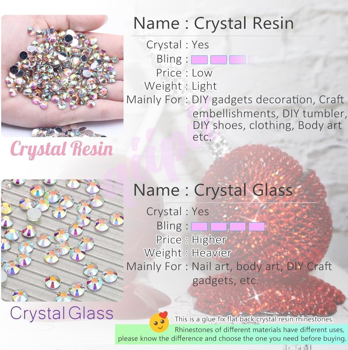 Dark Pink Crystal Resin Rhinestones for Crafting 3mm 4mm 5mm Deep Pink Flatback Stones Non-Hotfix Diamonds Crystals Gems Charms for Nails Face Eyes Makeup Body Tumblers Bottles DIY Crafts Shoes