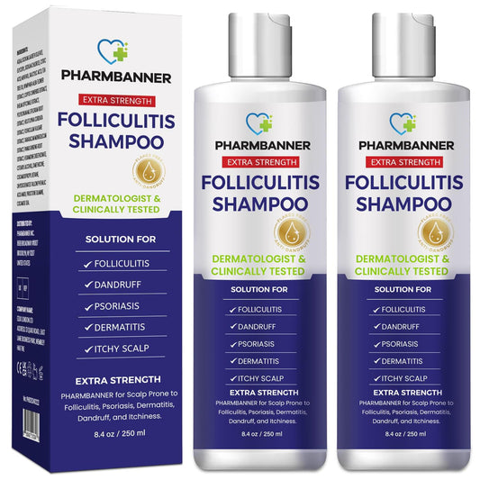 Anti-Fungal Shampoo for Itchy, Dry Scalp – Supports Scalp Health, Helps with Folliculitis, Seborrheic Dermatitis & Scalp Flaking-2 Pack
