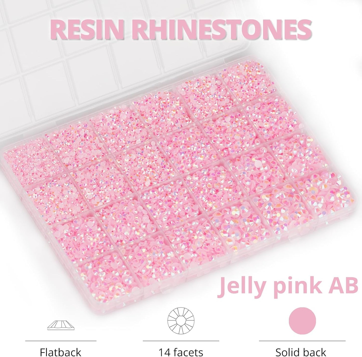 30000Pcs Resin Jelly Rhinestones for Crafting Bedazzling, Pink ab Flatback Gems Jewels for Crafts Clothing Shoes Fabric Tumblers Phone, Flat Back Light Pink Crystal S6/10/16/20/30 with b7000 Glue