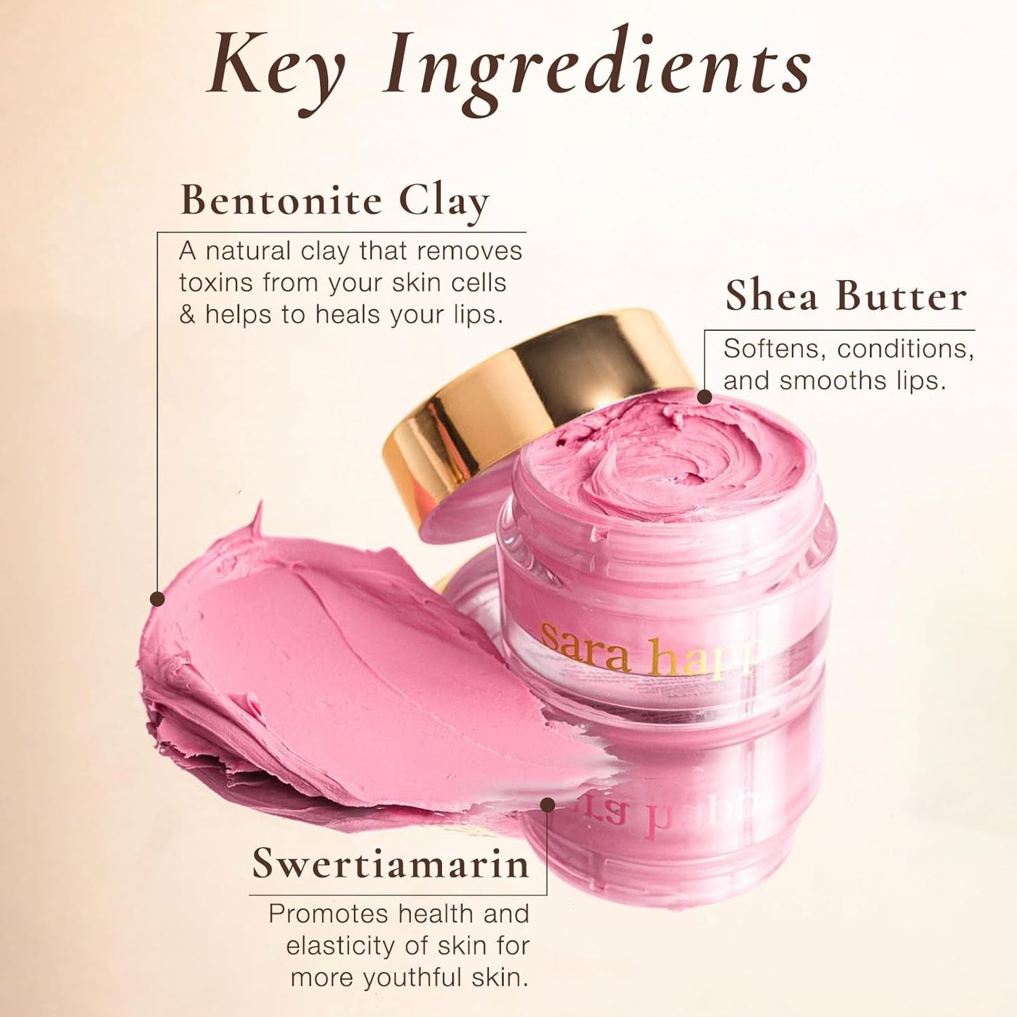 Sara Happ Sweet Clay Mask + Passion Fruit Sugar Scrub Lip Duo - Exfoliating Lip Treatments, Exfoliator Scrub, Moisturizers for Dry and Flaky Lips, Vegan (0.47 Oz and 0.5 Oz jars)