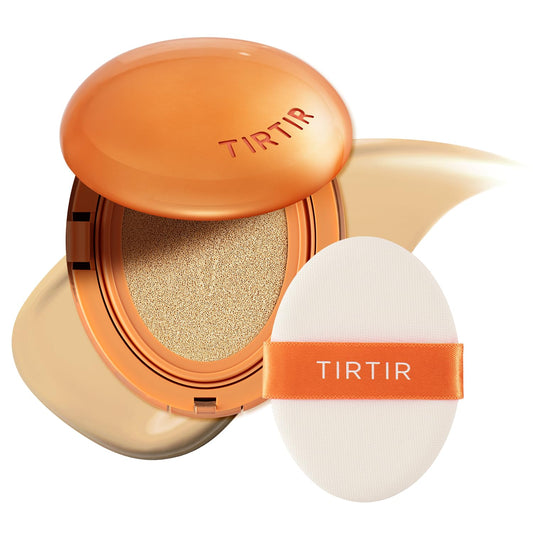 [*Mini Size*] TIRTIR Mask Fit Ai Filter Cushion Foundation | AI-Like Semi-Matte Finish - Up to 72-Hour Medium to Full Coverage Korean BB Cushion Make up Beauty, #24W Soft Beige, 0.15 Fl Oz