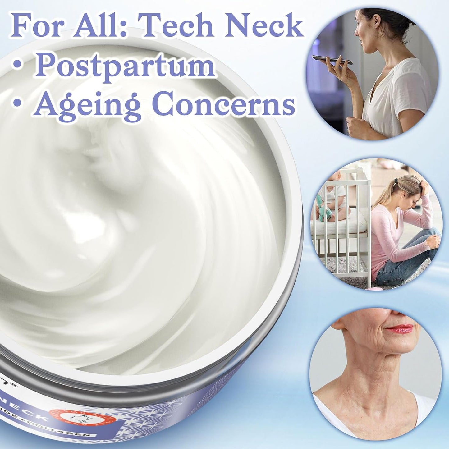 Neck Creams for Tightening and Firming - Anti Wrinkle & Treatment with Retinol Peptides, Ceramide - Overnight Moisturizer for All Skin Types - Sensitive Safe