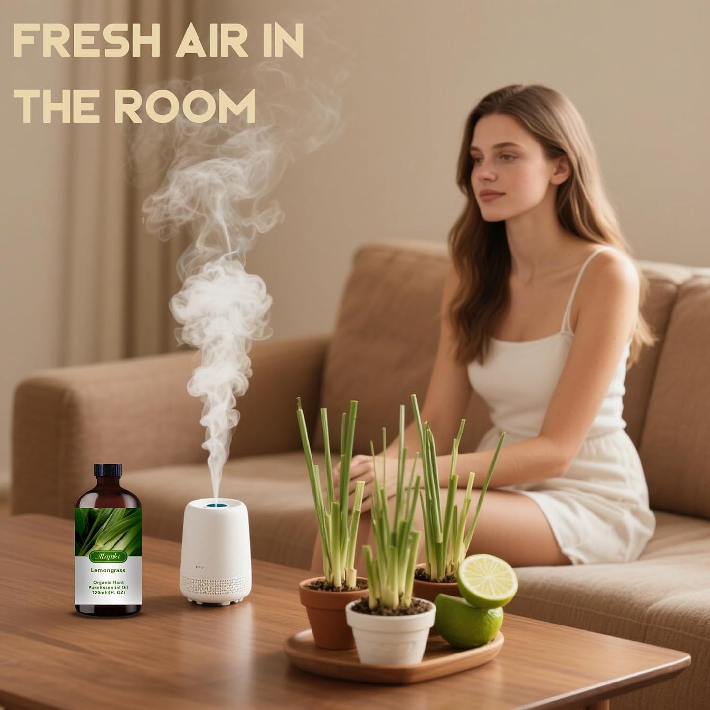 Lemongrass Essential Oil-Lemongrass Fragrance Oil 4.33oz (130ml)-100% Pure Natural Scent for Diffusers, Candles, Soap Making & Aromatherapy-Relaxing Home & Gift Essential Oil for Bath, Massage