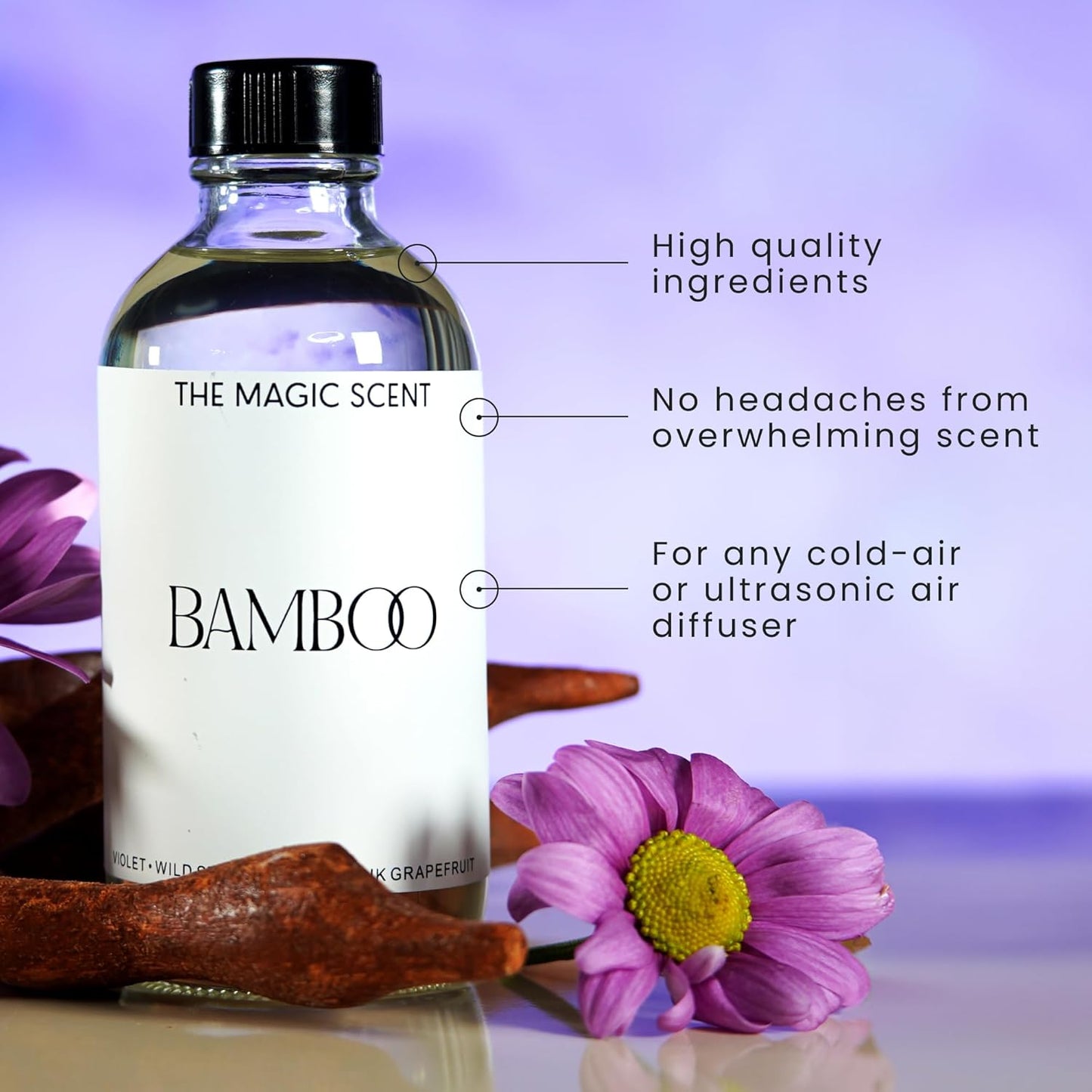 Bamboo Diffuser Oil - Hotel & Home Luxury Scents Inspired by The Four Seasons, Bora Bora - Diffuser Oil Scents for Home Designed for Use in All Diffusers - 16.9 fl oz, 500 mL