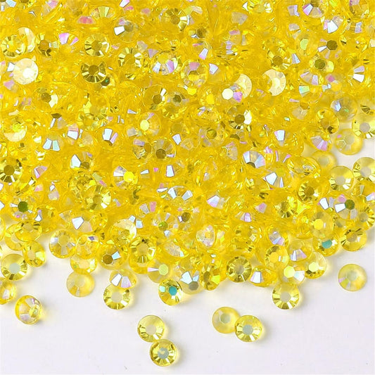 3000 Pieces SS12 3mm Flatback Rhinestones AB Clear Round Gems Crystals for Nail Art DIY Crafts Clothes Shoes Bags （Transparent Citrine AB）