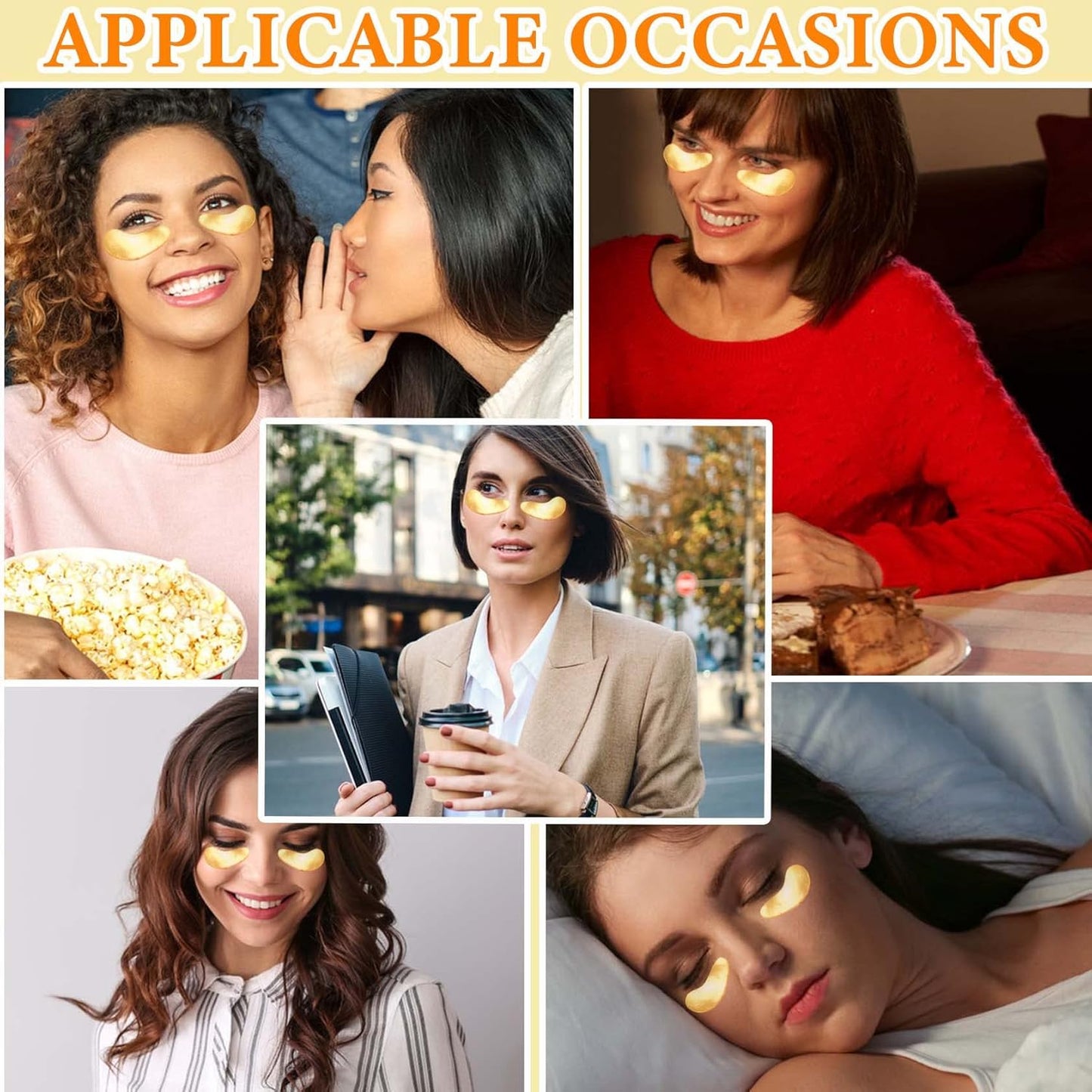 30 Pairs Gold Eye Mask,Under Eye Patches for Dark Circles and Puffiness,Reduces Eye Bags and Smoothes Frownies,Improves Eye Skin Elasticity,Eye Treatment Patches,Skin Care Products