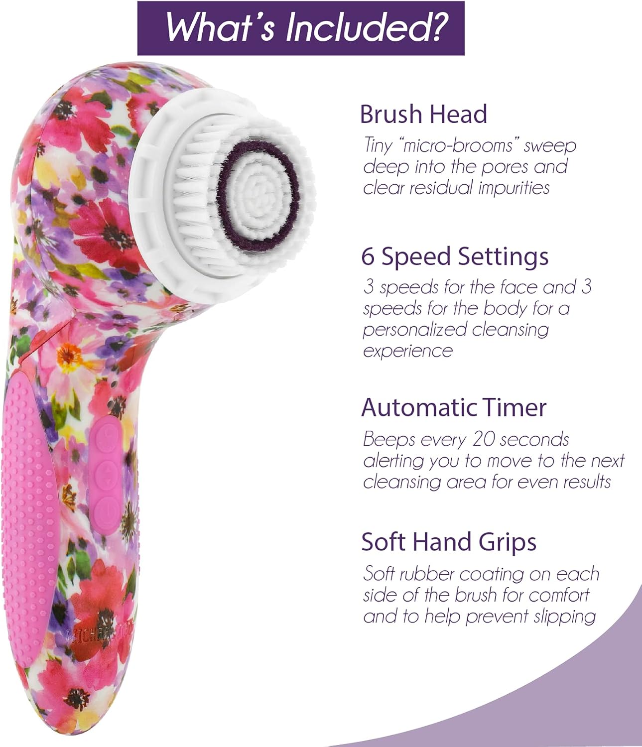 Michael Todd Beauty - Soniclear Elite - Facial Cleansing Brush System - 6-Speeds - Face Cleansing Brush & Exfoliating Body Scrubber
