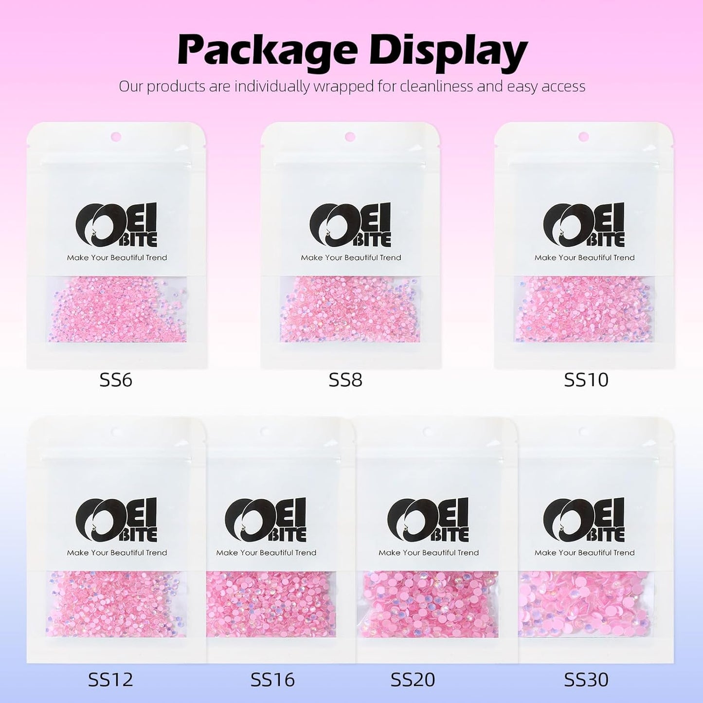 F Pink Flatback Rhinestones, Glass Rhinestones for Nail Art and Craft, Glue Fix, Loose Crystal Gemstones(F Pink, SS12, 1440pcs, 2.9-3.0mm)