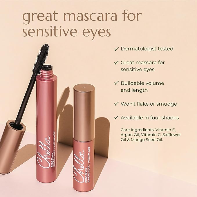 Chella Good Drama Vegan Mascara, 0.33 Fl. Oz (Black)