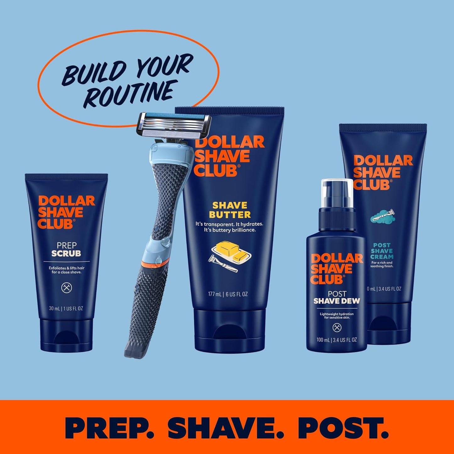 Dollar Shave Club | 4 Blade Razor Refills (8 Pack) | Swift Rinse Blades for Longer and Thicker Hair
