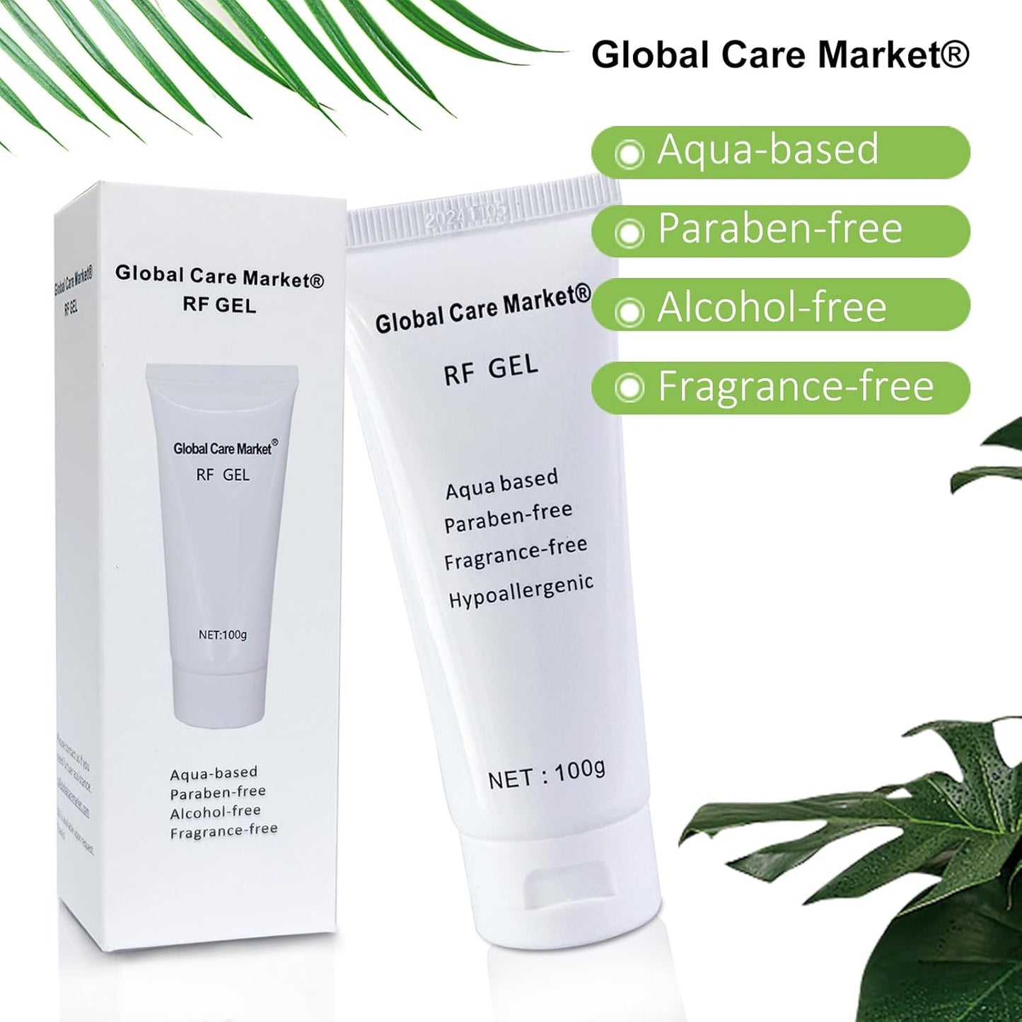 RF Gel 2 Pack-Conductive Gel for Facial Microcurrent, Skin Tightening Cream for Radio Frequency Machine, Paraben-free Skin Cooling Cream for IPL Hair Removals