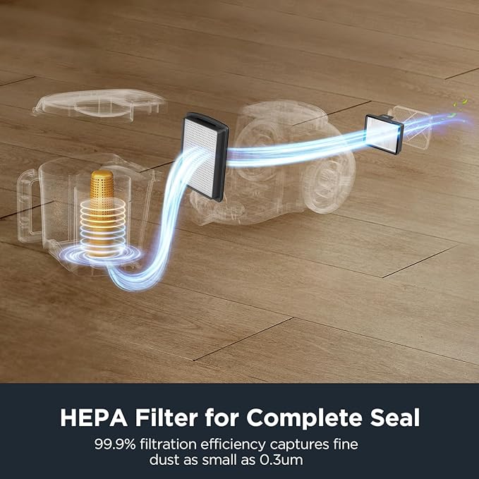 Eureka Bagless Canister Vacuum with Washable HEPA Filter, 16KPA Suction for Carpets/Hard Floors, Compact Design with 3 Cleaning Tools, 2-Motor Household Vacuum, Lightweight and Easy Maneuverable