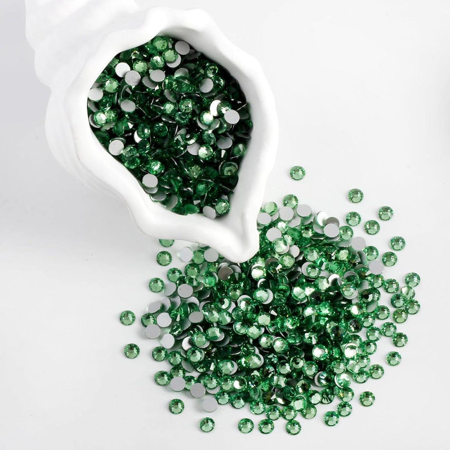 5000 PCS SS6 Flatback Rhinestones,12-Facet Diamond-Cut Glass Gems for Nail Art,Clothing,DIY Crafts,Glue-On Decoration Stones with Silver Backing,Peridot