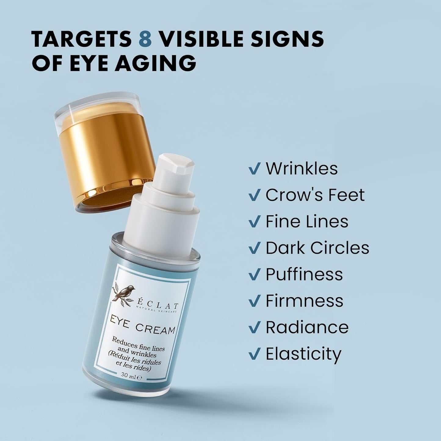 Eclat Skincare Under Eye Cream for Dark Circles and Puffiness - Eye Repair Cream Dark Circles Under Eye Treatment - Eye Cream Anti Aging Under Eye Serum Moisturizer Puffy Eyes Treatment Dark Circle