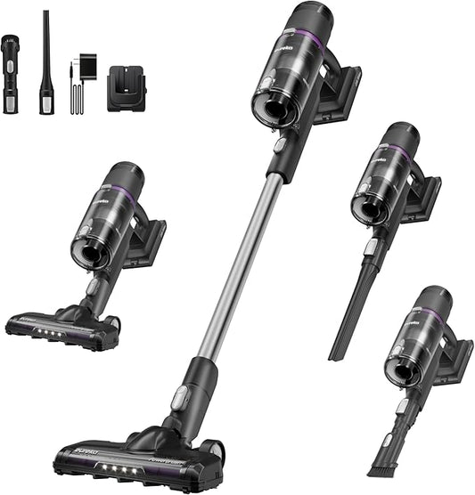 Eureka Cordless Vacuum Cleaner Lightweight, Stick Vacuum Rechargeable for Hardwood, Pet Hair, Black, ReactiClean 410