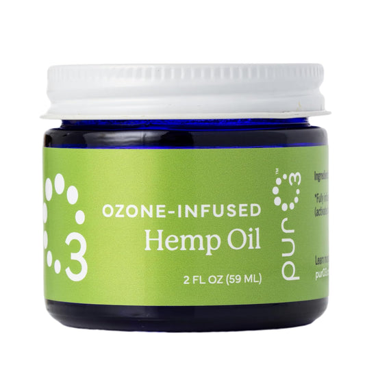PurO3 Fully Ozonated Hemp Oil - Pure, Natural, Skin Care for Face & Body from Ozonated, Oxygenated Hemp Oil - Glass Jar, 2 oz