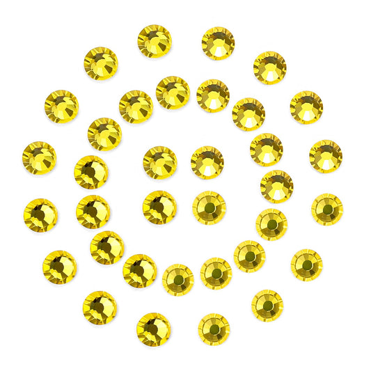1440Pcs Lemon Yellow Crystal Rhinestones,Glass Flatback Rhinestones Gemstones for Nail Face Makeup Art Crafts Clothes Decoration -(SS20, 4.8mm,Lemon Yellow)