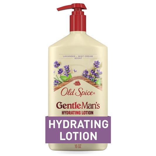 Old Spice Hand, Face & Body Lotion for Men, 24/7 Lightweight Moisturization with Vitamin B3, Instant Absorption, For All Skin Types, Lavender + Mint Cream Scent, 16 oz