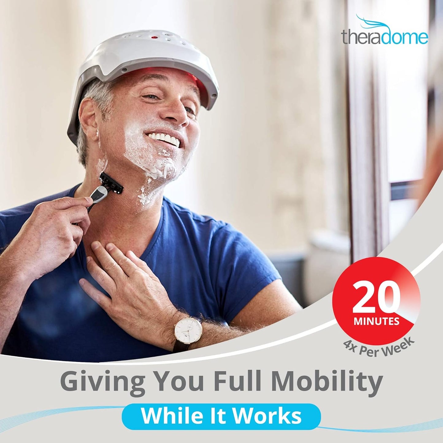 EVO Laser Hair Growth Helmet LH40 – 100% Laser, No Ineffective LEDs – FDA-Cleared Red Light Therapy for Hair Regrowth 4x Week – Made in the USA