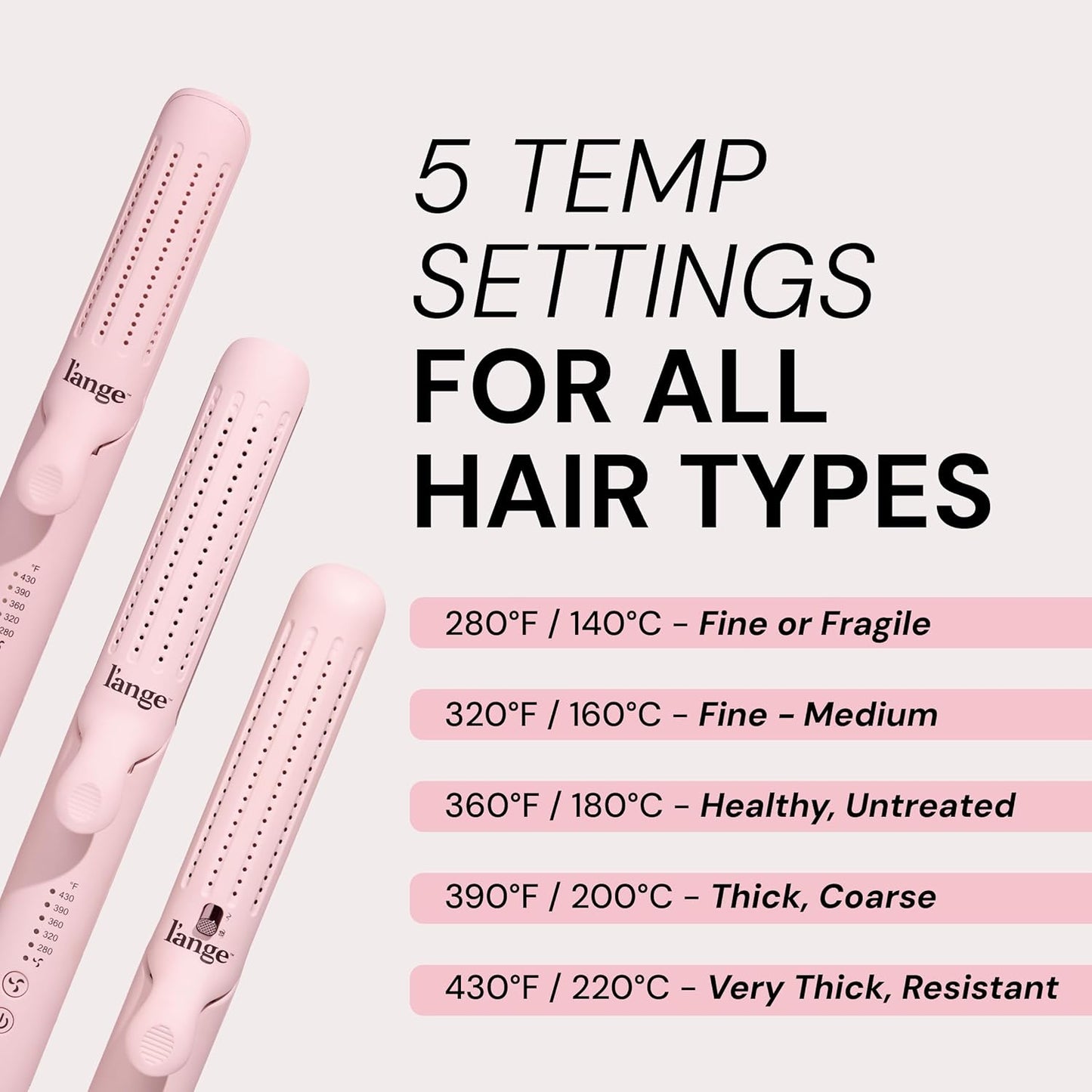L'ANGE HAIR Le Duo Grande 360° Airflow Styler | 2-in-1 Curling Wand & Titanium Flat Iron Professional Hair Straightener and Curler with Cooling Air Vents to Lock in Style (Blush)