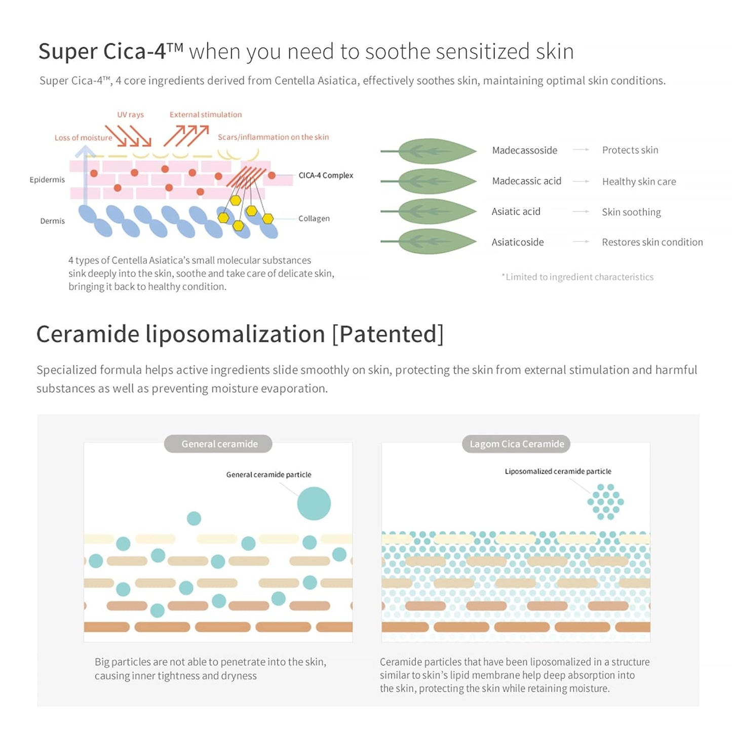 LAGOM Cellus Sensitive Cica Cream Soothing Korean Skincare with Centella and Ceramide, Sensitive Skin, Calming Balm, Face Blemish 2.02 Fl Oz
