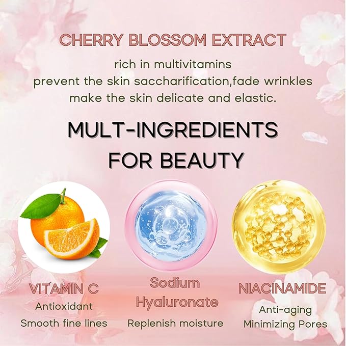 Japan Sakura Skincare Set Women Gifts - 8 Pcs Teenage Skin Care Set - Skin Care for Teens 10-12 - Skincare for Girls 10-12 - Teen Skin Care Kit with Face Mask,Cleanser,Cream,Headband