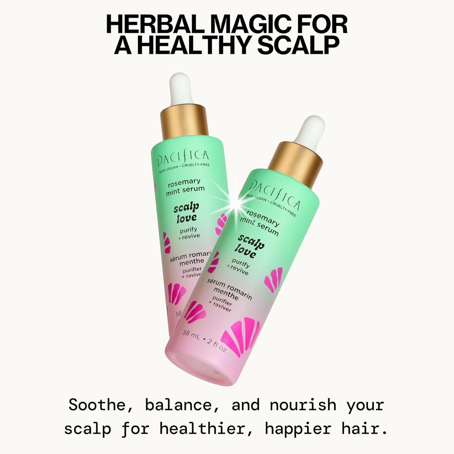 Pacifica Scalp Serum – Rosemary Mint Scalp Love Serum - Scalp Treatment for Dry Itchy Scalp w/Witch Hazel for Scalp Detox & Moisturizing, Vegan & Cruelty-Free, 2 oz