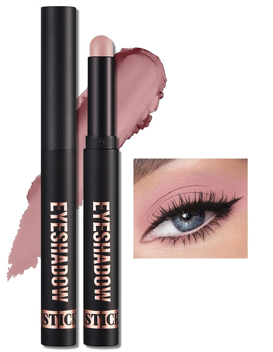 Erinde Waterproof Cream Eyeshadow Stick, Matte Nude Eye Shadow Sticks, Longwear Blendable High Pigmented, Neutral Eye Shadow Sticks Matte for Older Eyes, Smokey Eyeshadow Pencil Crayon, 11 Rose Nude