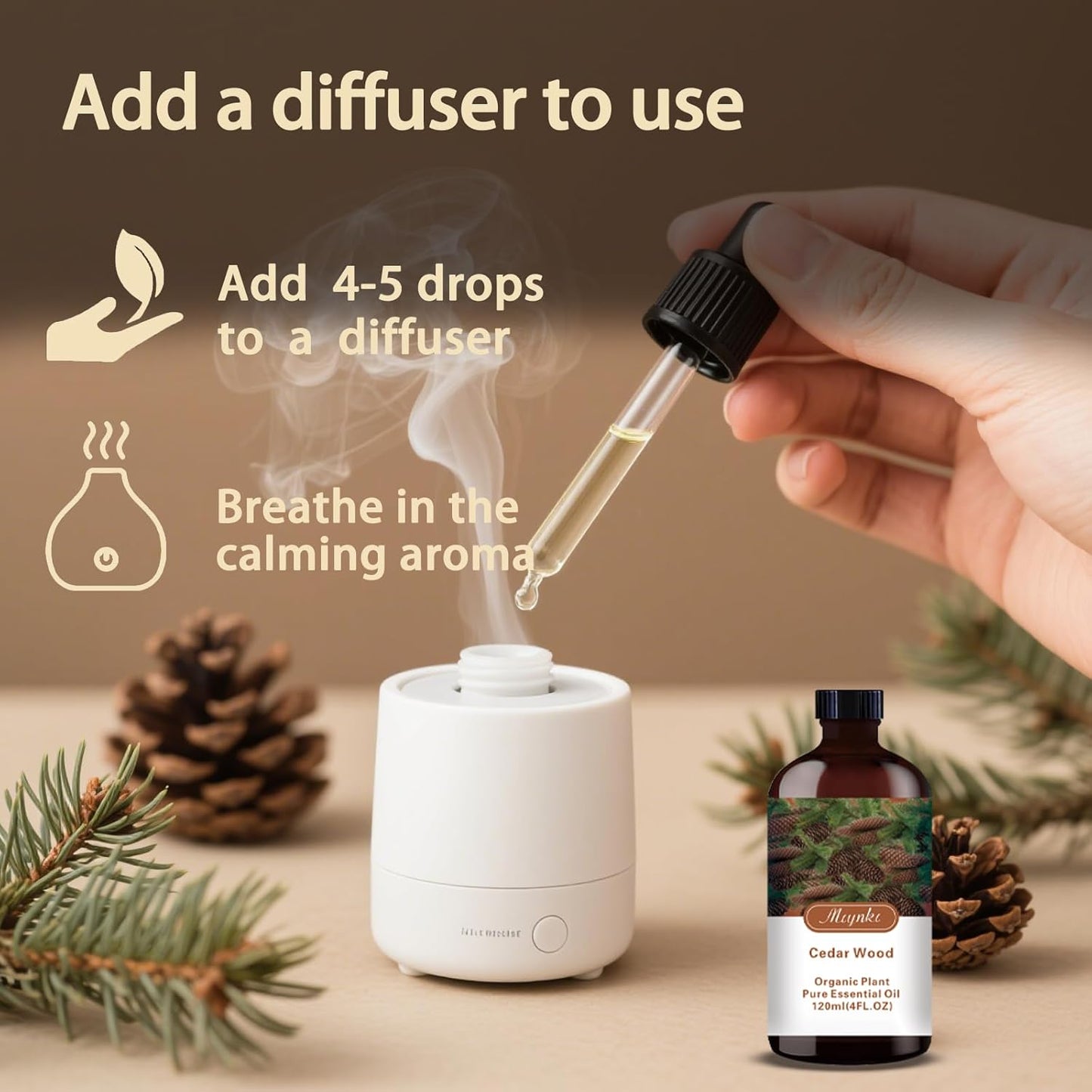 Cedarwood Essential Oil-Cedarwood Fragrance Oil 4.33oz (130ml)-100% Pure Natural Scent for Diffusers, Candles, Soap Making & Aromatherapy-Relaxing Home & Gift Essential Oil for Bath, Massage