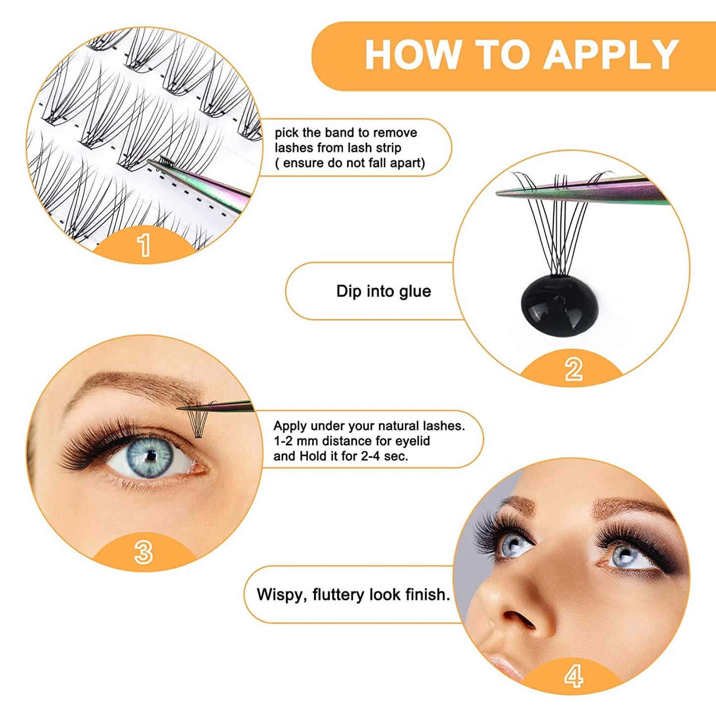 B&Qaugen Lash Clusters 10D-C-9-16MIX LASH Individual Lashes 280 Clusters False Eyelash 10D 20D Lash Clusters Extensions Individual Lashes Cluster DIY Eyelash Extensions (10D-C-9-16MIX)