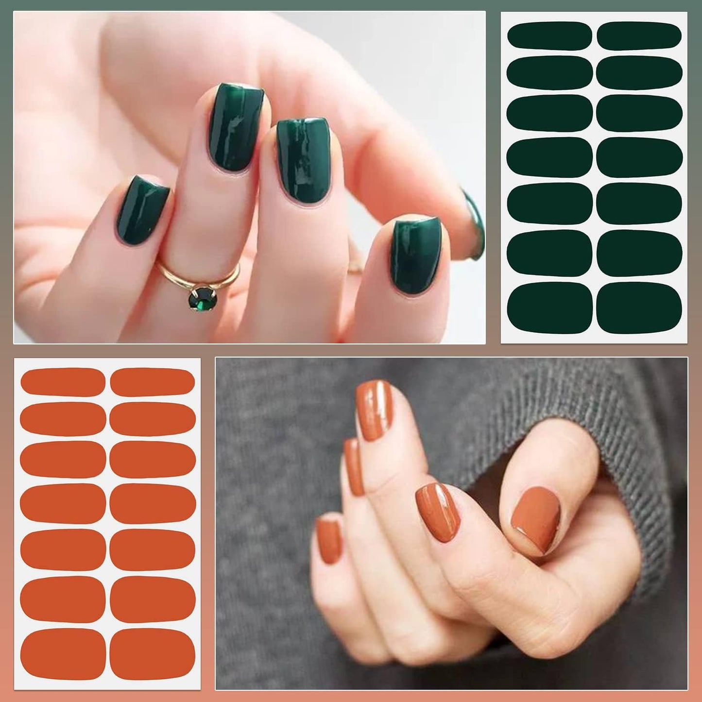 DANNEASY 16 Sheets Bright Color Nail Polish Strips Full Nail Wraps for Women Gel Nail Strips Self Adhesive Nail Polish Stickers Fingernails Manicure Accessories with Nail File, Cuticle Stick