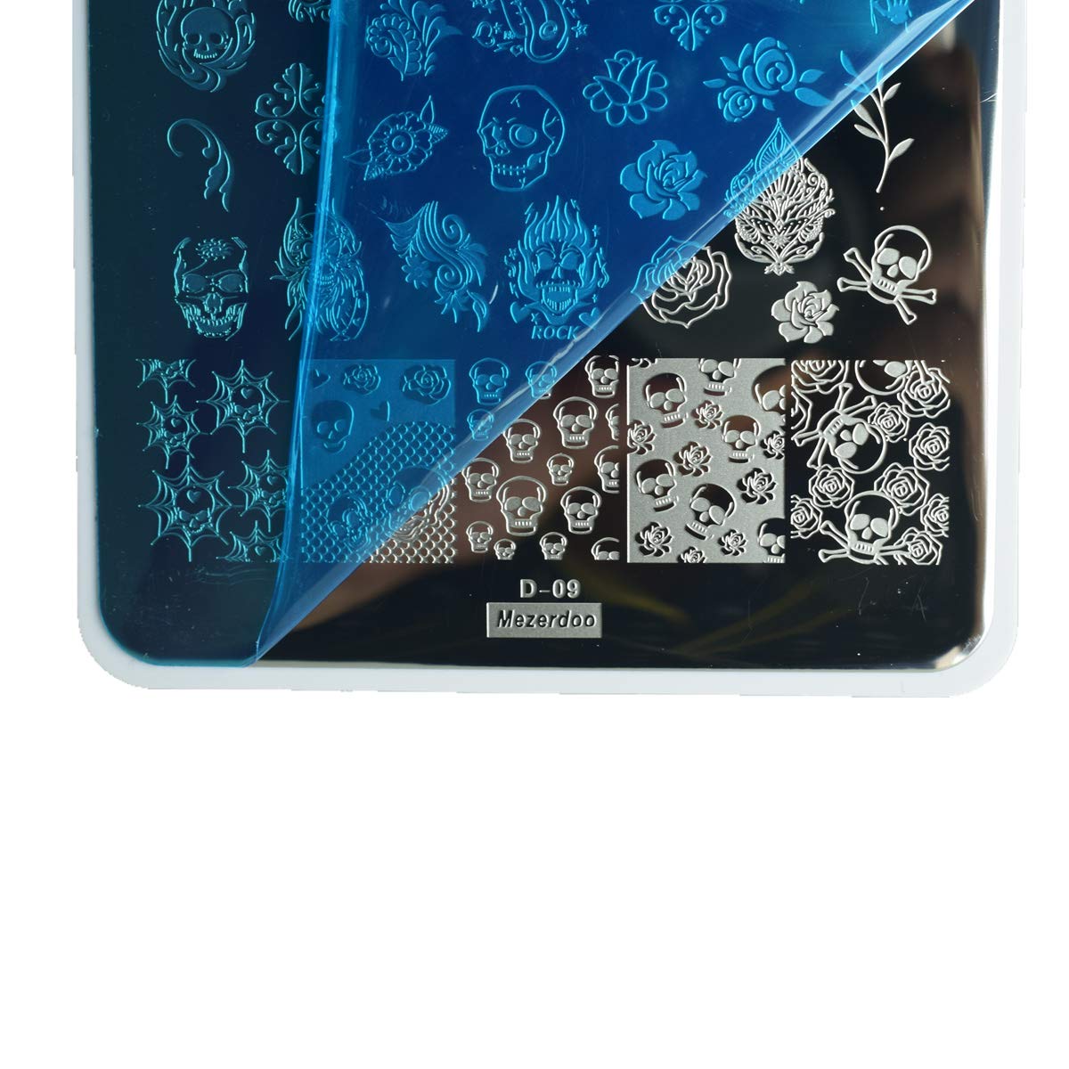 2pcs 9.5x14.5cm Nail Stamping Plates Geometry Skull Series Nail Art Stamp Templates Stencils Design Polish Manicure Stripe Dot Love Image Painting Nail Plate