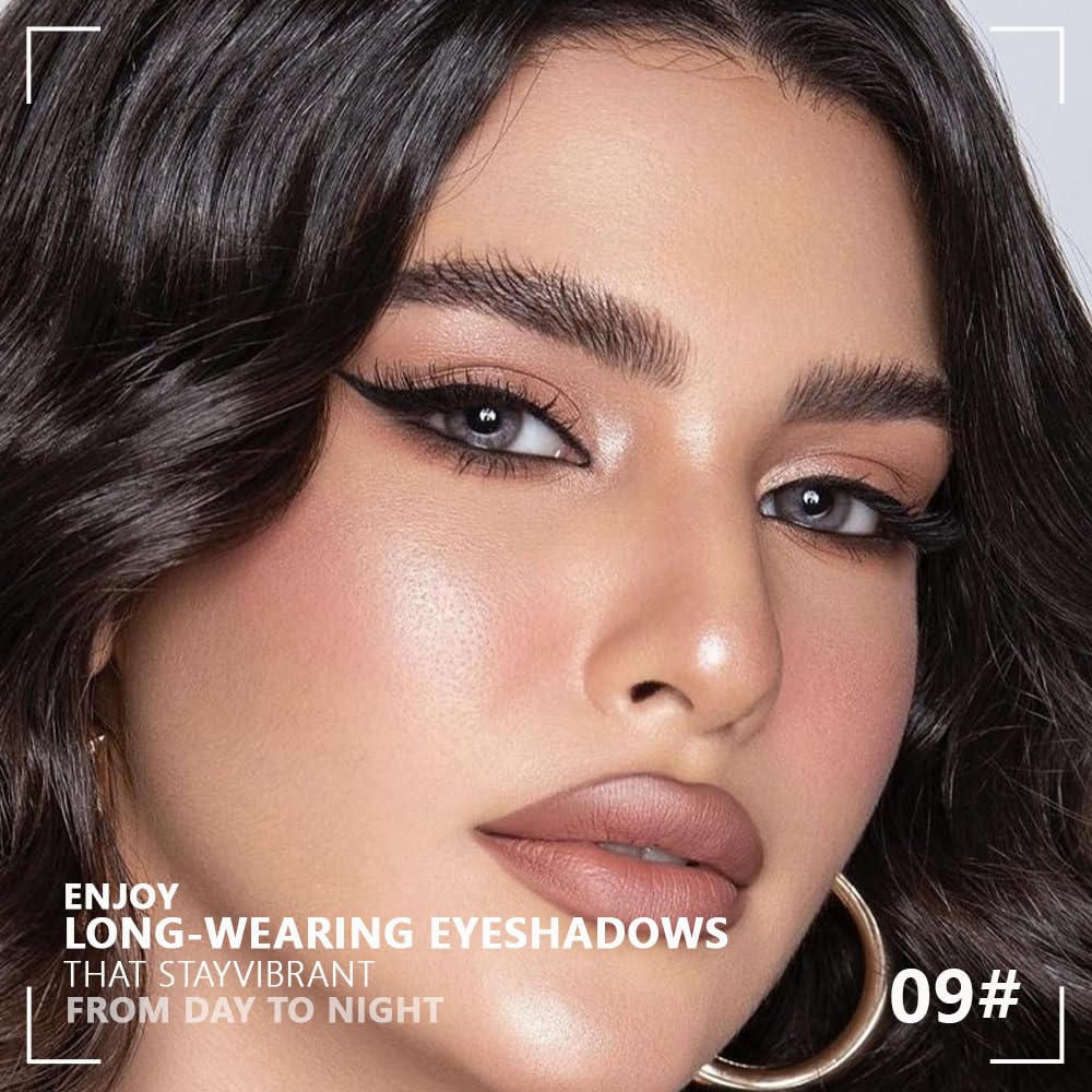 4 Colors Deep Rose Soft Pink Beige Brown Eye Shadow Palette Makeup, Neutral Matte Shimmer Eyeshadow Palette for Women Highly Pigmented Waterproof, paleta de sombras de ojos, Vegan 09