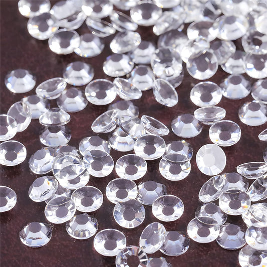 Flatback Rhinestones Round Gems for Nails Art and Crafts 4000Pcs SS12 3mm Glitter Crystals Stone DIY Bags Clothes Shoes (Transparent White)