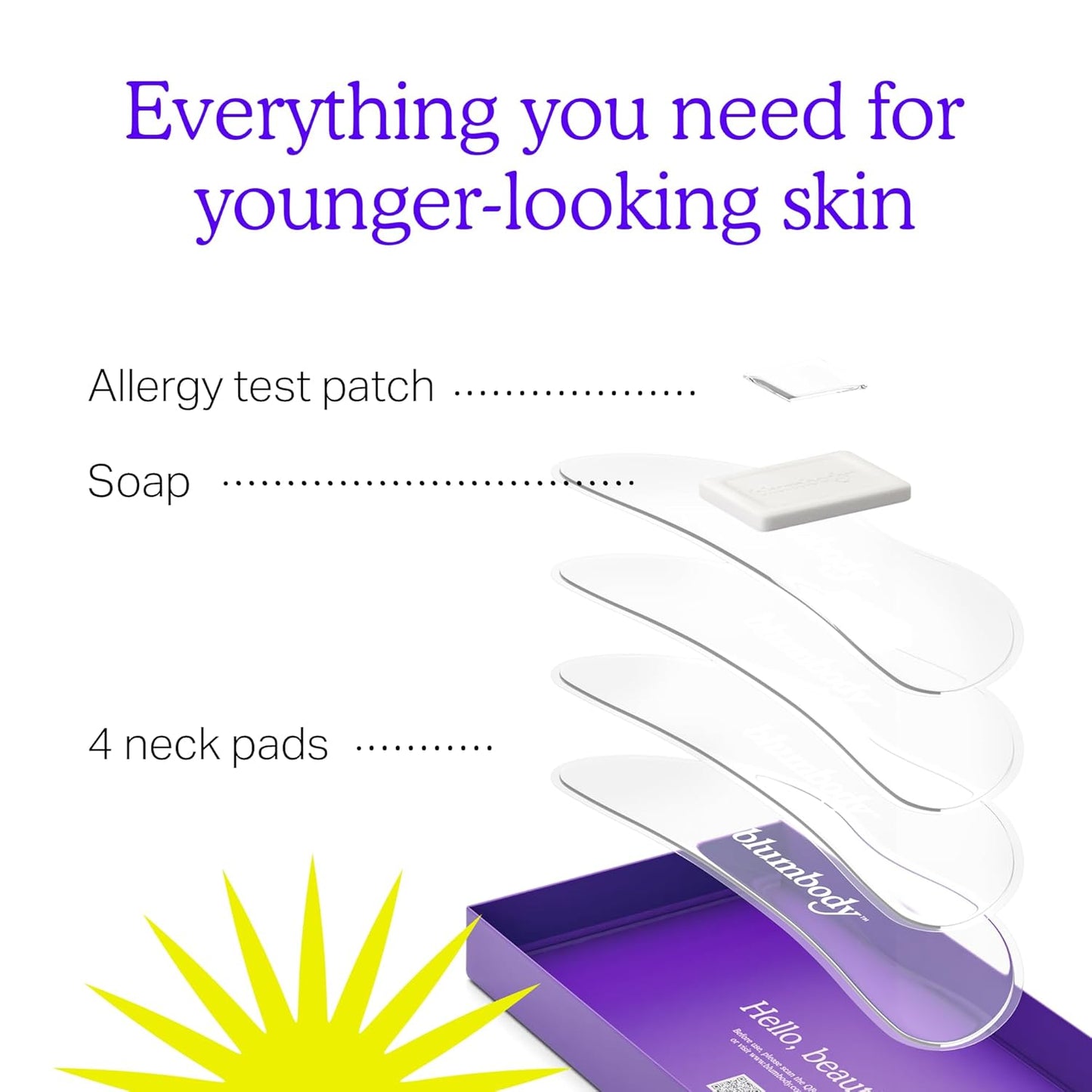 BLUMBODY Neck Wrinkle Patches – Anti-Wrinkle Silicone Patches for Skin Firming, Tightening – Reusable Overnight Pads – Anti-Aging Crepe Erase Pads – Neck, Décolleté (2-Month Supply)