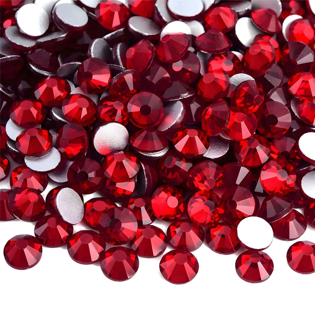 Flatback Rhinestones Round Gems for Nails Art and Crafts 4000Pcs SS12 3mm Glitter Crystals Stone DIY Bags Clothes Shoes (Dark Red)