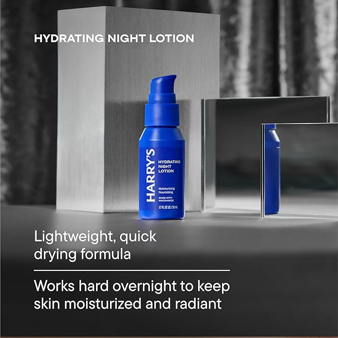 Harry's Limited Edition Holiday Gift Set for Men, Men's Skincare Essentials (2 oz Exfoliating Face Wash, Daily Face Lotion with SPF 15, Hydrating Night Lotion)