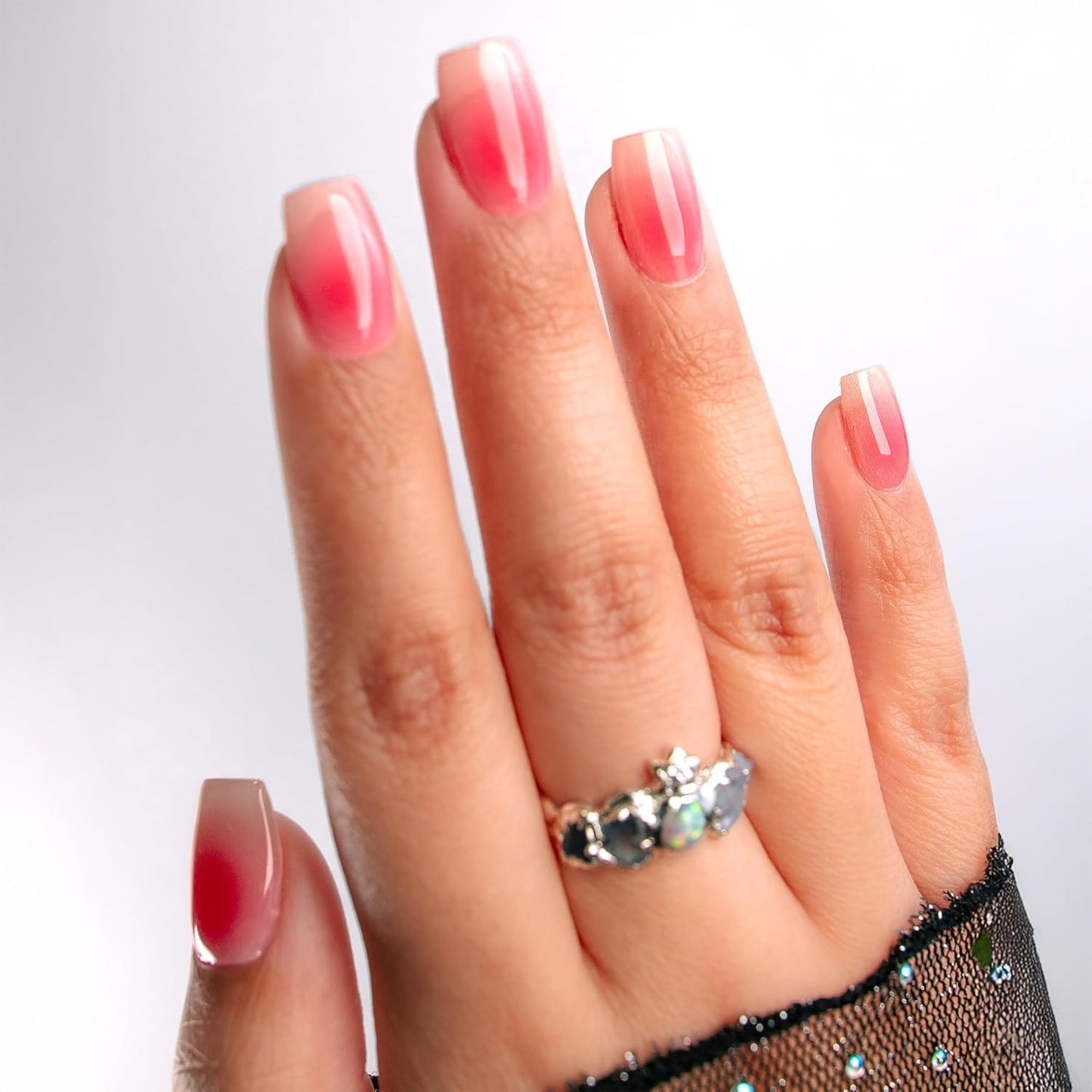 60% Semi-Cured Gel Nail Strips Kit (champagne blush) – Long Lasting, Easy to Apply Premium Gel Strips Set, 24 pcs, Includes 2 Prep Pads, Nail File, Cuticle Stick