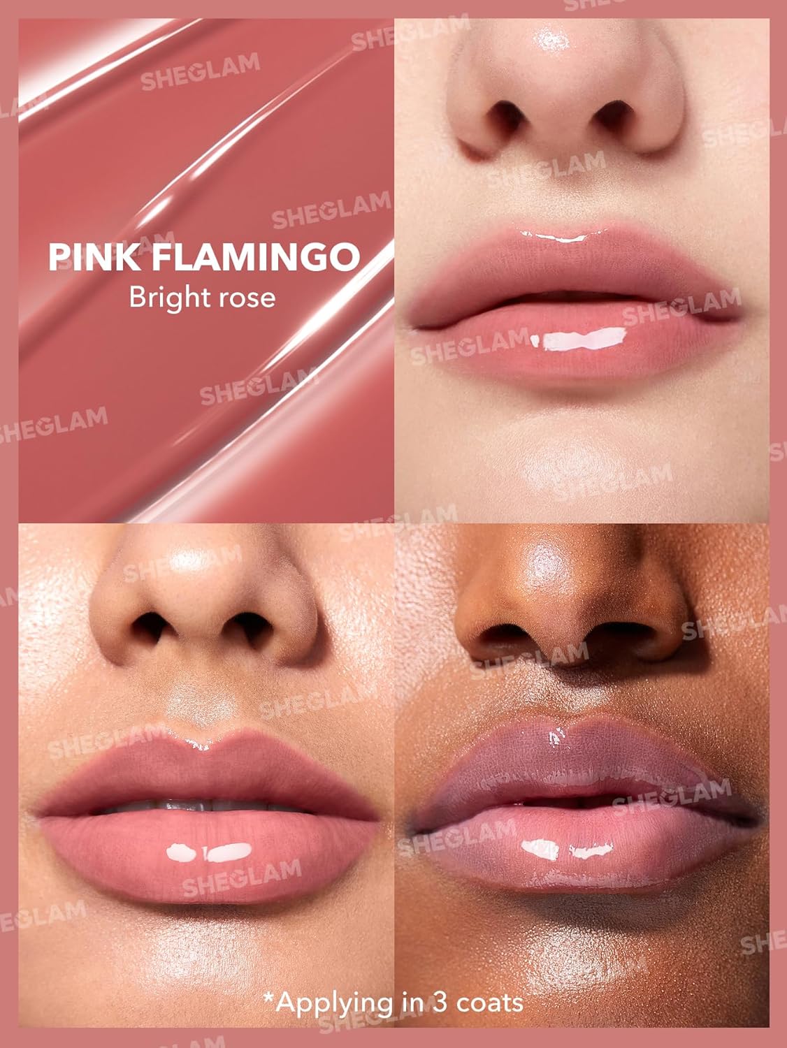 SHEGLAM PoutPerfect Moisturizing Solid Lip Gloss Non Sticky Lipstick with Coconut Oil - Pink Flamingo