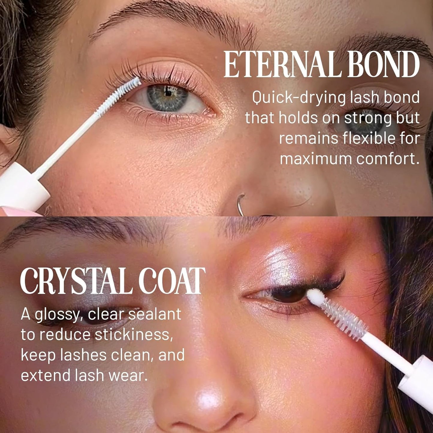 Lilac St - Eternal Bond (Black) Lash Glue & Lash Crystal Coat - Long Lasting & Fast Drying Lash Glue - Sealant for Extended Lash Wear, Reduce Stickiness & Keeps Lashes Clean - Waterproof, Vegan