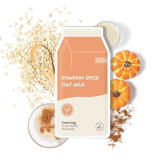 ESW Beauty Pumpkin Spice Oat Milk – Calming Plant-Based Milk Face Mask (6-Pack) – Pumpkin Extract for Dry, Sensitive Skin – Soothes, Reduces Oil & Fights Breakouts