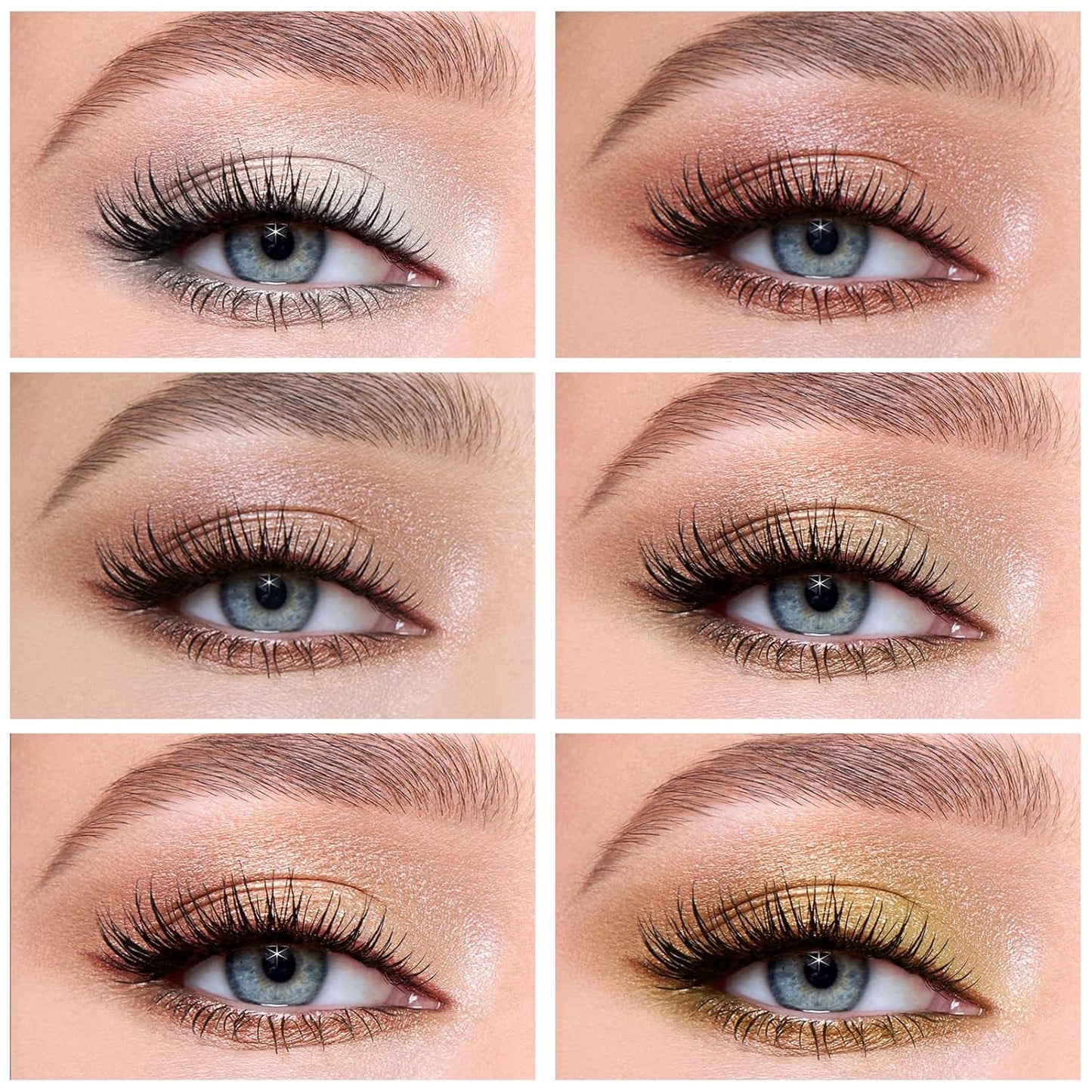 Boobeen 6PCS Cream Eyeshadow Stick Waterproof Pencil Crayon Eye Brightener Shimmer Pen Create Glitter Makeup, Easy to Use