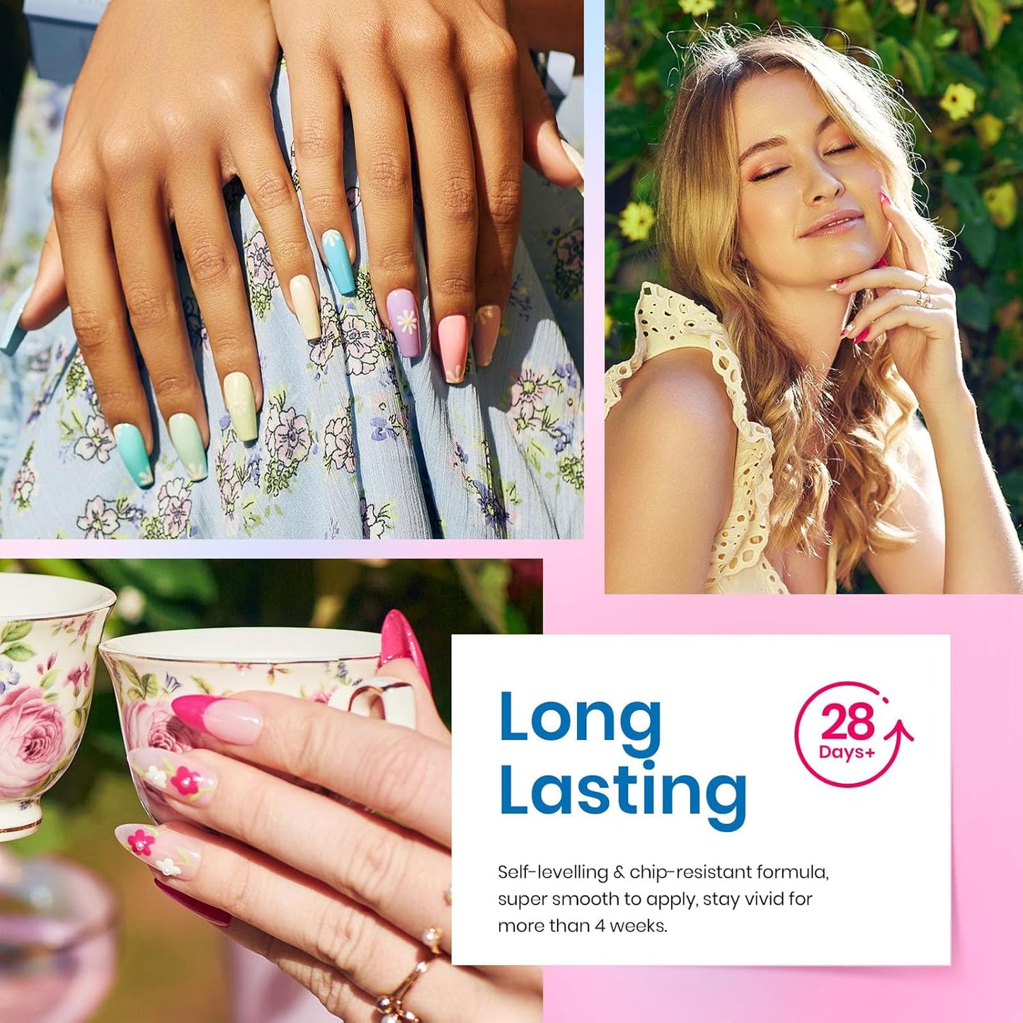 beetles Gel Polish Set - 39Pcs Neon Gel Nail Polish Pink Red Blue Purple Polish All Season Nails with Base Top Coat Soak off Uv LED Lamp Colorful Candies Manicure Kit DIY Home Gifts for Women Girls