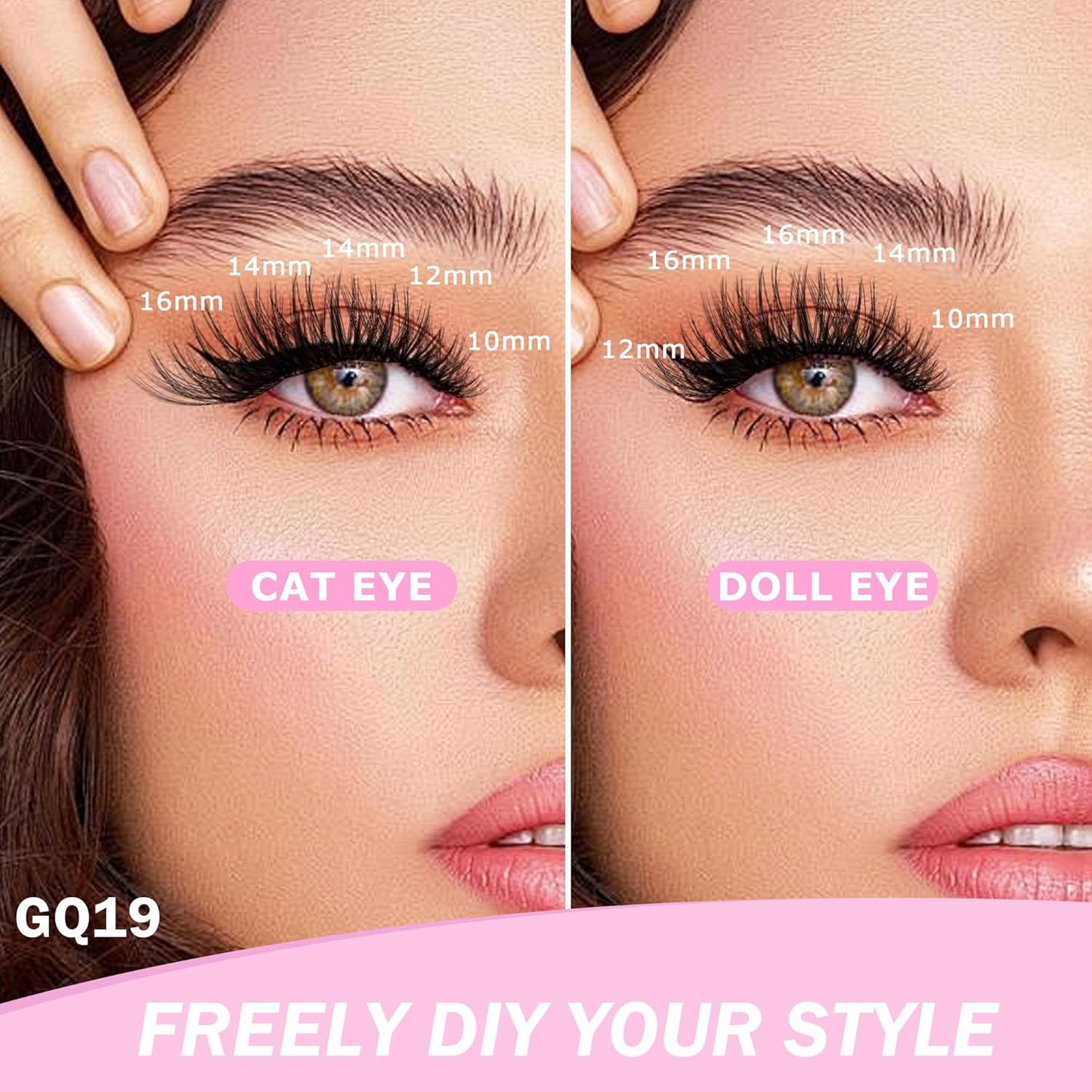 GAQQI Lash Clusters Kit, DIY Lash Extension Kit 120PCS Cluster Lashes C Curl, Wispy Eyelash Clusters 10-16MM with Lash Bond and Seal,Lash Remover and Lash Applicator (GQ19-KIT)