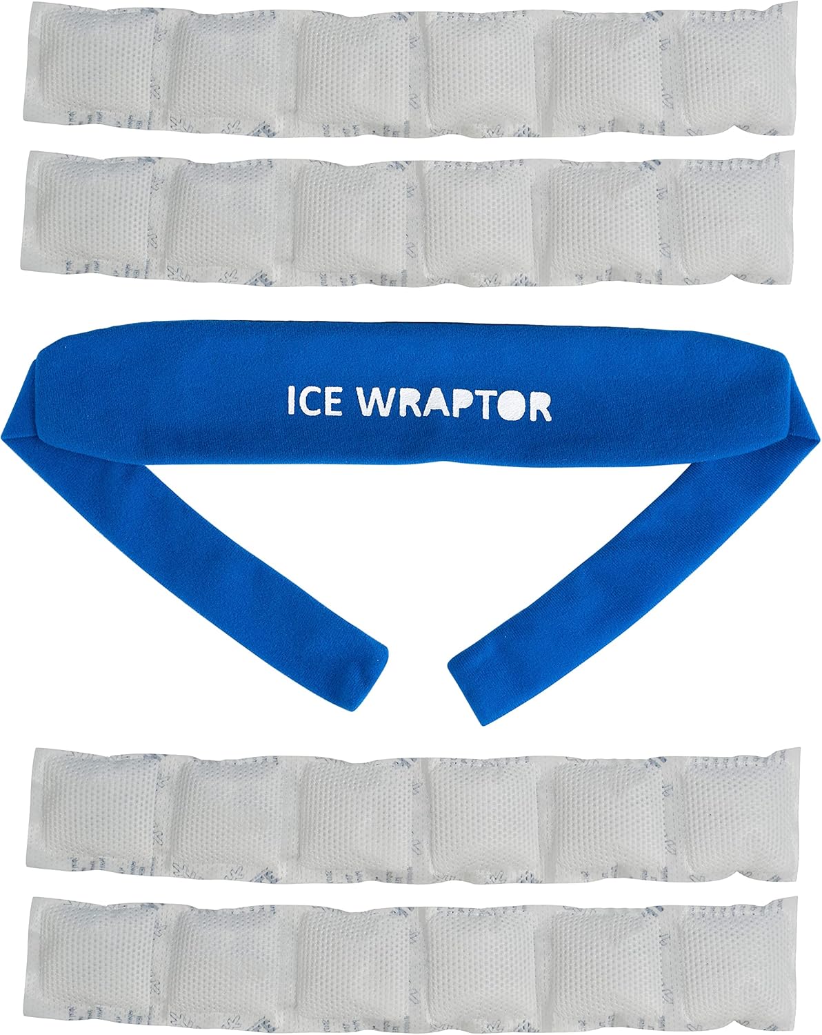 Ice Wraptor Bandana + 4 inserts:Just Add Water & freeze. Keep Neck, Head, oints Cool. Portable Ice Therapy for Pain Relief.Adjustable, Lightweight Comfortable- w/ 5 2.5"x15" Reusable Cryosheet Inserts