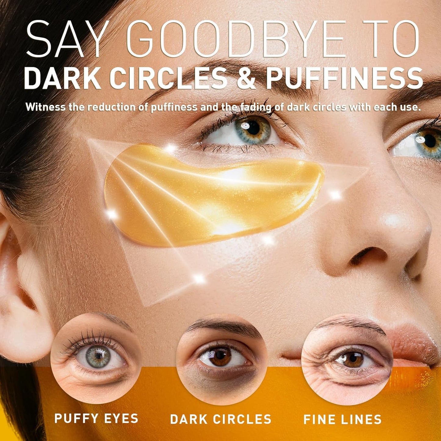 30 Pair - Under Eye Patches for Dark Circles 24K Gold Collagen Eye Mask for Puffy Eyes Reduce Wrinkles and Eye Bags, Anti-Aging Retinol Hydrating Gel Eye Pads Skincare Eye Treatment Products